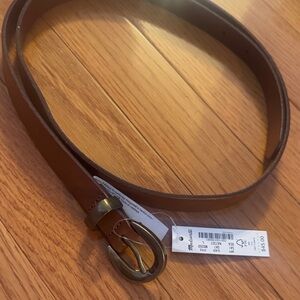 Madewell Brown Leather Belt with Brass Buckle